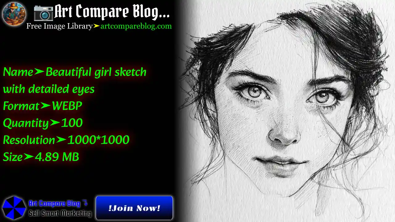 Beautiful girl sketch with detailed eyes